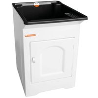 Tanque para Lavanderia com Gabinete 26L Pequeno Lavar Roupas Calçados Organizador Preto Stilofibra