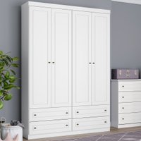 Guarda Roupa Solteiro 4 Portas e 4 Gavetas Amy Casa 812