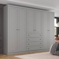 Guarda Roupa Casal Com 6 Portas 4 Gavetas Amy Casa 812