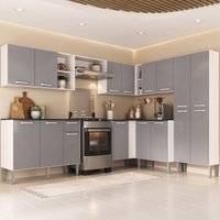 Armário Cozinha Modulada Completa de Canto 432,5cm Pequim Pop Multimóveis MP3773