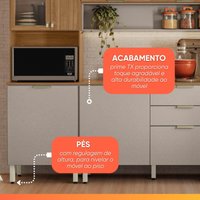 Armário De Cozinha Completa Com Balcão De 8 Portas 2 Gavetas 2,50m Alba Demóbile