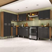 Armário Cozinha Modulada Completa de Canto 432,5cm Pequim Pop Multimóveis MP3774