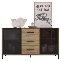 Balcao Buffet Duo 150 cm P1068 Oak Preto PP Milani Store