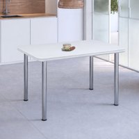 Mesa Estrutura MC4020-TP805 Tampo 1200x750x45mm Cromada/Branco