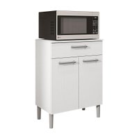 Balcão Multiuso para Forno Microondas 2 Portas e 1 Gaveta Diamond Branco - Pallazio