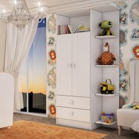 Roupeiro Infantil 2 Portas 2 Gavetas em MDP Percasa