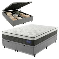 Cama Box Baú Colchão King Molas Ensacadas Euro In Atlantic 193x203x69cm