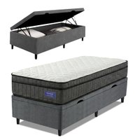 Cama Box Baú Colchão Solteiro Ortopédico D33 Euro Pillow Ultra 88x188x66cm