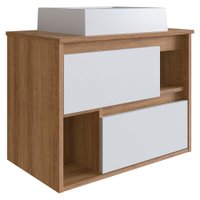 Gabinete Suspenso Para Banheiro Com Cuba 60 cm LVP03 Mell Branco NOVAM