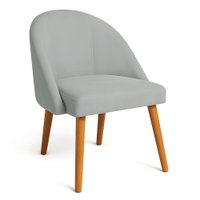 Cadeira Poltrona de Jantar Luna Suede Pés Palito Castanho - Pallazio