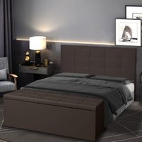 Kit Cabeceira e Calçadeira Baú King 1,95m Roma Corano - Pallazio