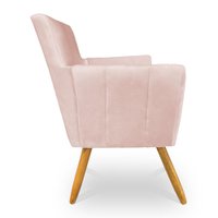 Kit 4 Poltronas Decorativa Leticia Suede Pés Palito Castanho - Pallazio