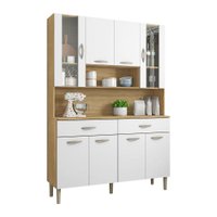 Armário de Cozinha Compacta 8 Portas e 2 Gavetas 121cm Gold Freijó/Supremo - Pallazio