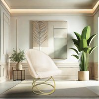Kit 06 Cadeiras Poltrona de Jantar Bela Suede Base Metálica Luxo Dourado - Pallazio