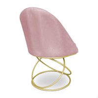 Kit 04 Cadeiras Poltrona de Jantar Bela Veludo Base Metálica Luxo Dourado - Pallazio