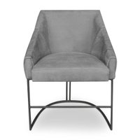 Kit 2 Poltronas Luxo Alana Veludo Base Ferro Preto - Pallazio Cor:Grafite