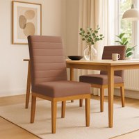 Cadeira de Jantar Solana Boucle Base de Madeira - Pallazio Cor:Terracota