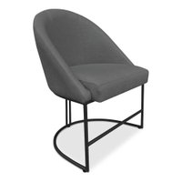 Cadeira Poltrona de Jantar Bela Veludo Grafite Base Metálica Industrial Preto - Pallazio