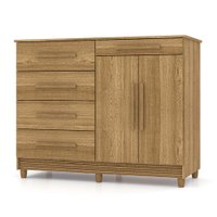 Cômoda Sapateira para Quarto 05 Gavetas e 02 Portas Livia Nature/Brisa - Pallazio