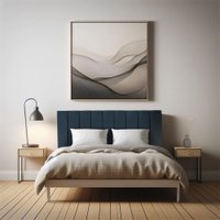 Cabeceira Solteiro 0,90m Holanda Suede Azul Marinho - Pallazio