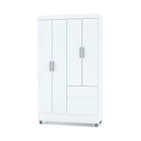 Guarda Roupa Solteiro 4 Portas 102 cm Rio Plus Branco - Pallazio