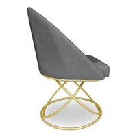 Kit 06 Cadeiras Poltrona de Jantar Bela Veludo Base Metálica Luxo Dourado - Pallazio