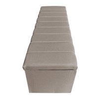 Kit Cabeceira Painel e Calçadeira Recamier Baú Queen 1,60m Holanda Linho - Pallazio