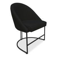 Cadeira Poltrona de Jantar Bela Veludo Preto Base Metálica Industrial Preto - Pallazio