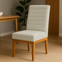Cadeira de Jantar Solana Suede Base de Madeira - Pallazio Cor:Cappuccino