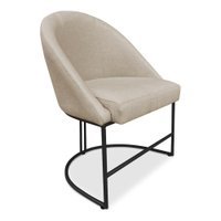 Cadeira Poltrona de Jantar Bela Veludo Bege Base Metálica Industrial Preto - Pallazio