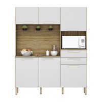 Armário de Cozinha Compacta 6 Portas e 2 Gavetas 160 cm Duquesa Freijó/Supremo - Pallazio