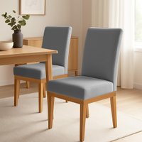 Kit 2 Cadeiras de Jantar Brisa Veludo Base de Madeira - Pallazio Cor:Cinza