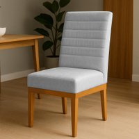 Cadeira de Jantar Solana Veludo Base de Madeira - Pallazio Cor:Cinza