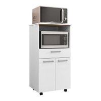Balcão Multiuso para Forno Microondas 2 Portas e 1 Gavetão Duo Branco - Pallazio