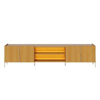Rack Bancada Para TV 75 Pol 240 cm Maggiore Com Led Pes Metal Naturale CLB