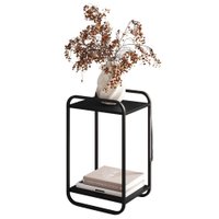 Mesa Lateral Luna 40 cm Pes Metalicos Nero Preto Artesano