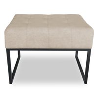 Puff Lisa Suede Base Metálica Industrial Preto - Pallazio