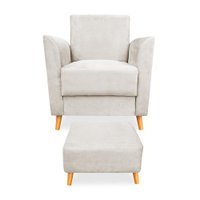 Poltrona de Amamentação com Puff Flavia Suede - Pallazio