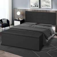 Kit Painel e Calçadeira Baú Queen 1,60m Roma Corano - Pallazio