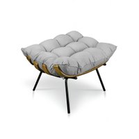 Puff Costela Suede Base Metálica - Pallazio