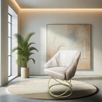Poltrona Luxo Alana Suede Base Luxo Dourado - Pallazio