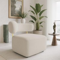 Poltrona Decorativa Orgânica Maya Veludo Ferro Dourado - Pallazio