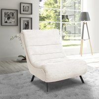 Poltrona Astrid Bouclê Pés Metálicos - Pallazio Cor:Off White