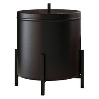 Lixeira de Banheiro Eleganza 6 Litros Metal Preto - Pallazio