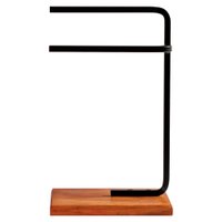 Porta Toalha de Rosto Eleganza Metal Preto e Madeira - Pallazio