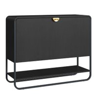 Sapateira Luna 93 cm Pes Metalicos Nero Preto Artesano