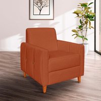 Poltrona Zoe Bouclê Pés de Madeira - Pallazio Cor:Terracota