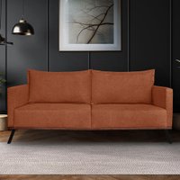Sofá 2 Lugares 1,80m Atlantis Bouclê Terracota Pés de Ferro