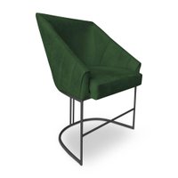 Poltrona Luxo Alana Suede Verde Base Ferro Preto - Pallazio