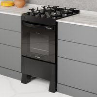 Fogão 4 Bocas a Gás Bivolt Premium Glass Realce CR228 Preto